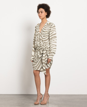Balmain Бежева сукня в анімілістичний принт AF1R9130VC81
