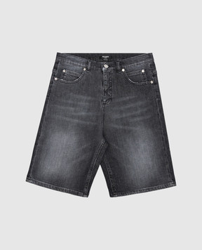 Balmain Детские серые джинсовые шорты с эффектом потертости BS6R29D0038410