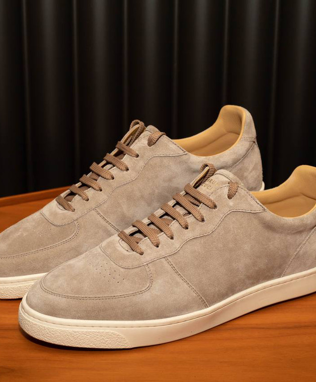 Brunello Cucinelli Коричневі замшеві кеди MZUSILN272 зображення 7