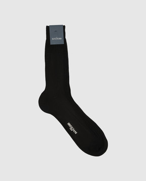 Bresciani Чорні шкарпетки в рубчик MC009UN0001XX