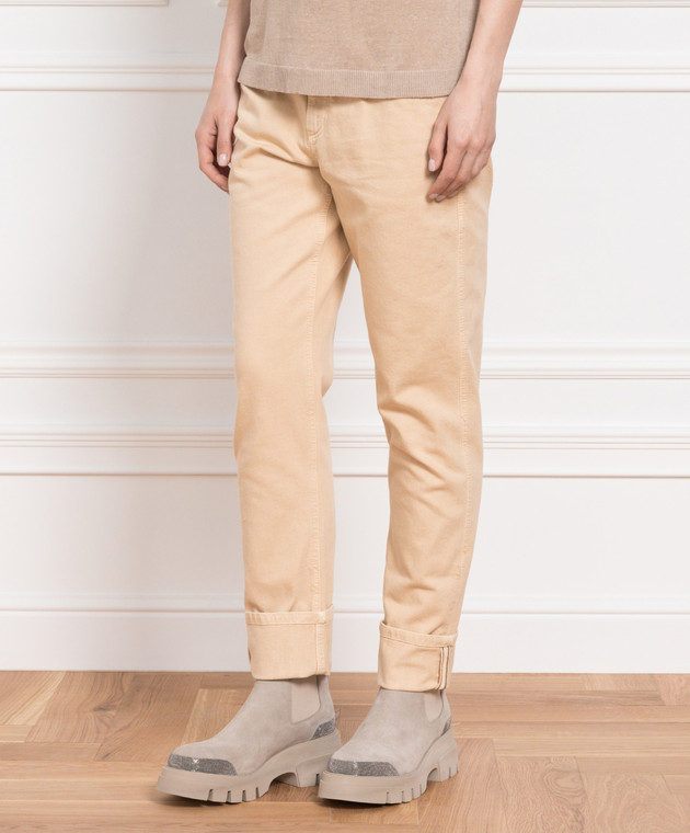 Brunello Cucinelli Бежеві джинси з еколатунню M0H43P5754 зображення 3