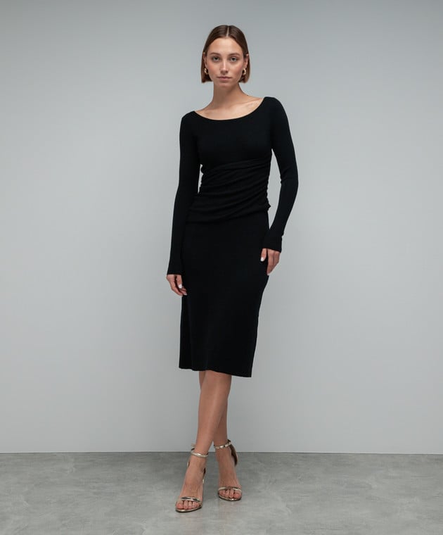 CO Black dress made of wool 8781XEM image 3