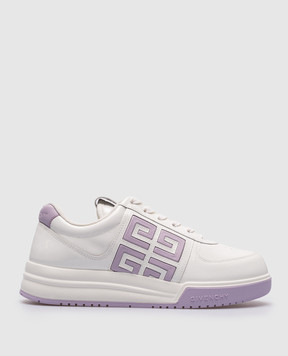Givenchy Білі шкіряні лаковані кросівки з логотипом BE0030E1V9