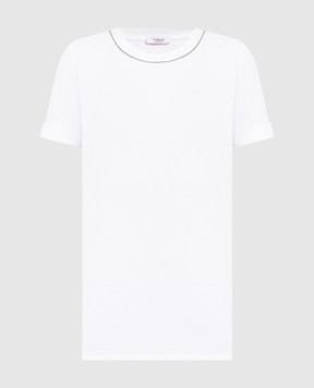 Peserico Біла футболка з ланцюжком моніль S06840J005668