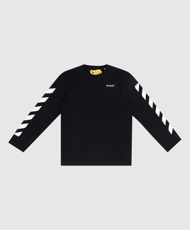 Off-White Children's black jumper with contrasting logo print OBAB001S22JER001