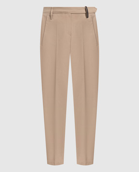 Brunello Cucinelli Коричневі штани з ланцюжком моніль M0F70P6572