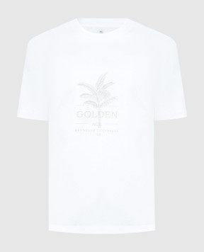 Brunello Cucinelli Белая футболка с принтом M0B138482