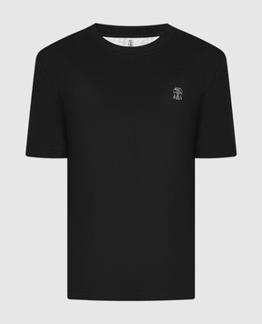 Brunello Cucinelli Чорна футболка з логотипом M0B138440