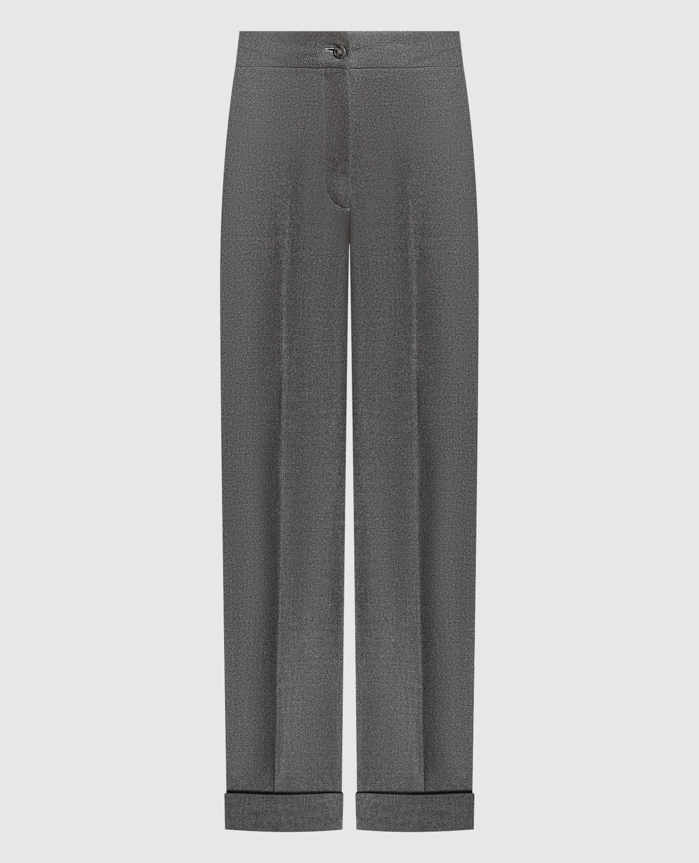 Gray wool and cashmere trousers
