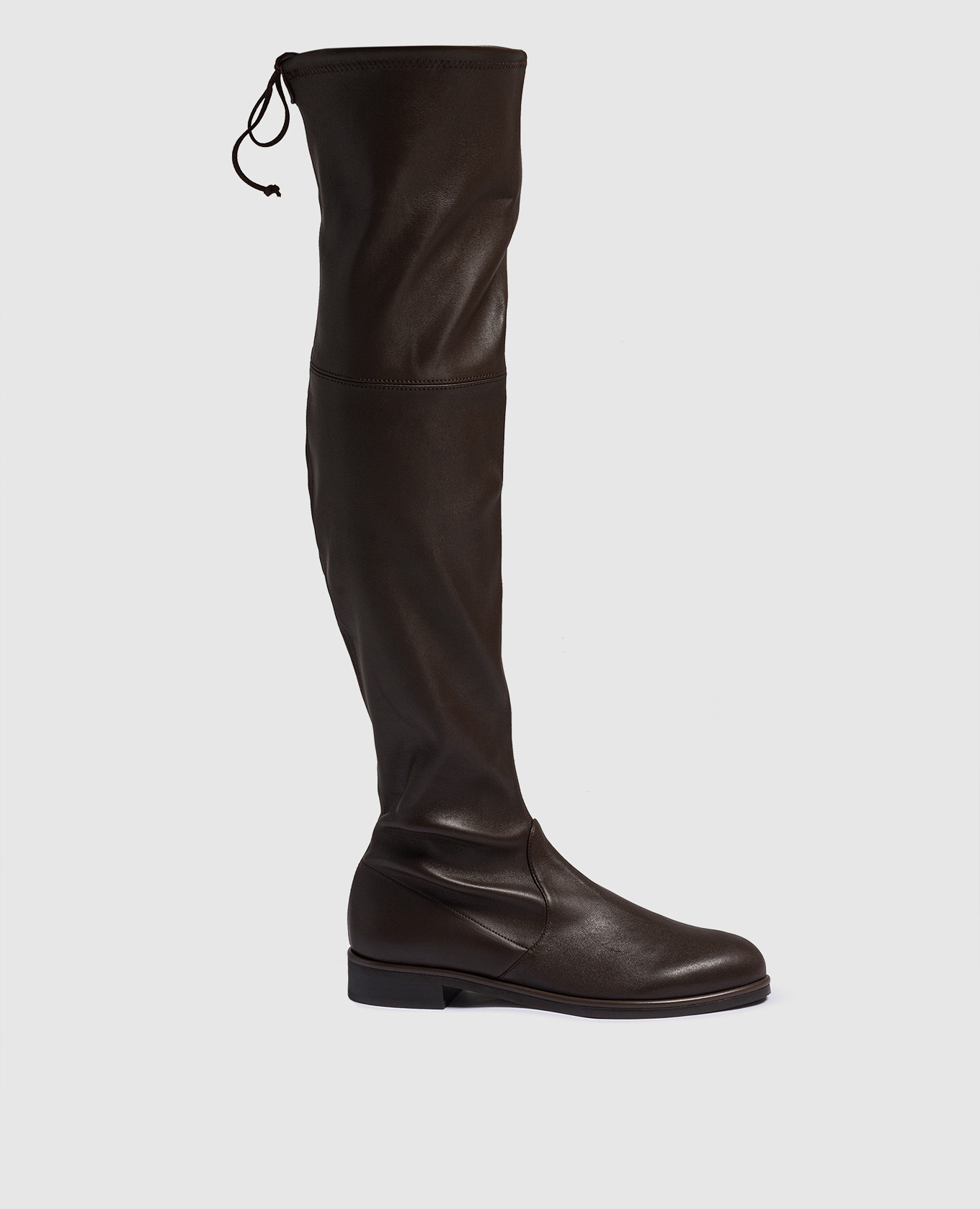 Lowland Bold Drawstring Brown Leather Boots