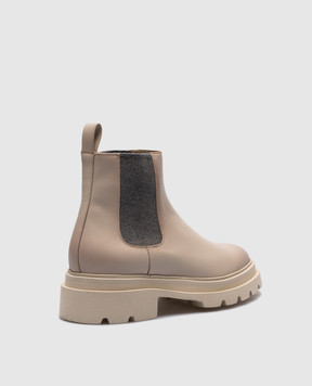 Santoni Бежеві шкіряні челсі WTEI70597GOMBLGA