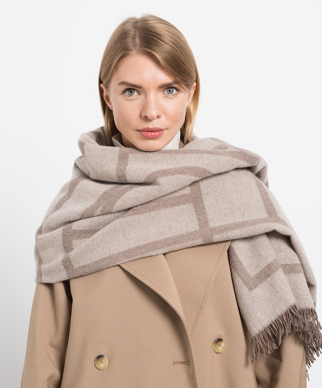 Toteme - Monogram Wool and Cashmere Graphite Scarf 213894808 - buy