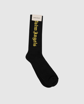Palm Angels Чорні шкарпетки з логотипом PMRA001F23FAB001