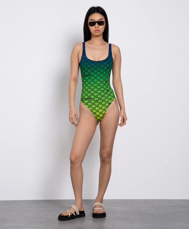 Off-White Green print swimsuit OWFA043S22JER001 image 2
