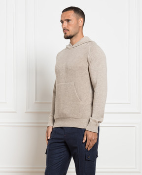 ISAIA Бежево худи из кашемира MG8195YP011