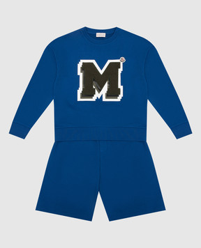 Moncler ENFANT Детский синий спортивный костюм. 8M00012809AG1214