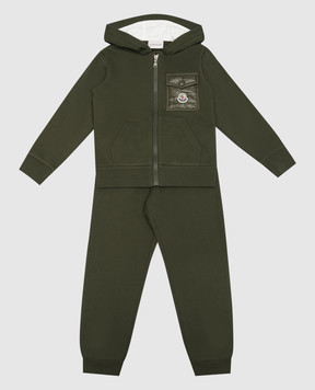Moncler ENFANT Дитячий зелений спортивний костюм з логотипом 8M00013899PS810
