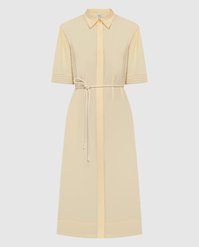 Peserico Желтое платье-рубашка с цепочкой мониль S02154A02769