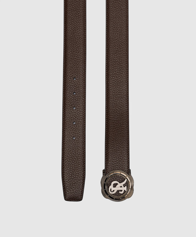 Stefano Ricci Brown leather belt with logo N381VKC530U1 image 3