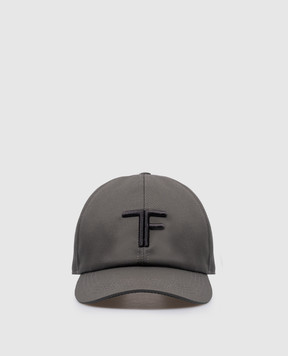 Tom Ford Сіра кепка з фактурним логотипом MH003TCN036G