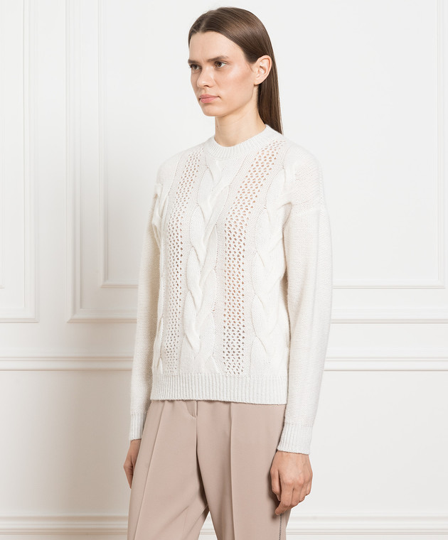Peserico White wool, silk and cashmere sweater S99026F059190B image 3
