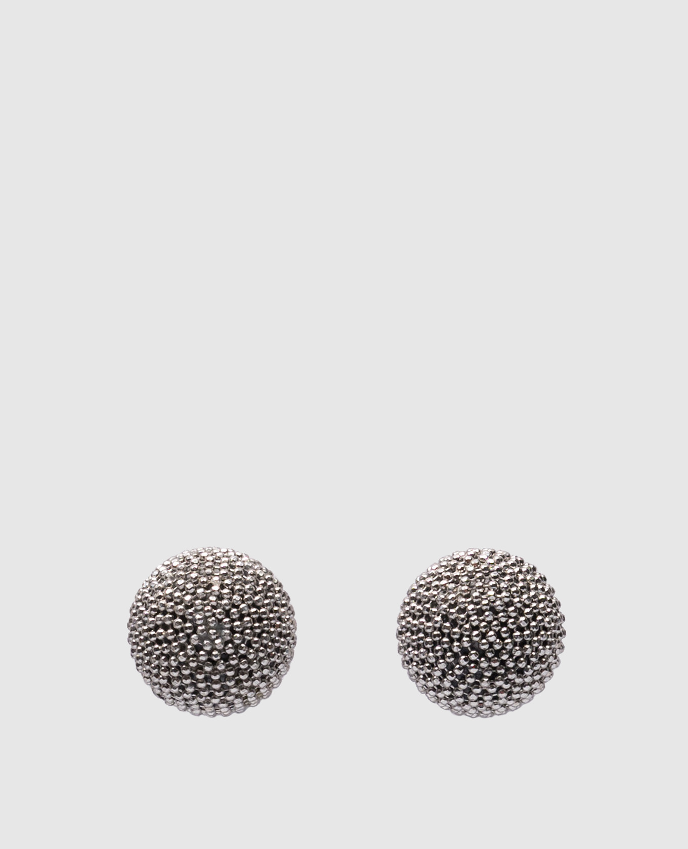 Silver earrings with a monil chain
