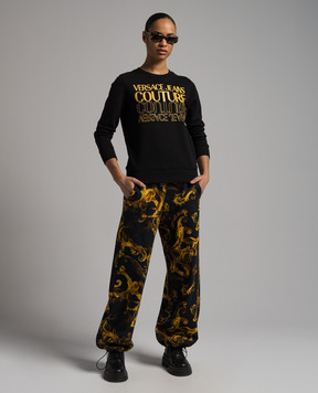 Versace Jeans Couture Чорний світшот з принтом логотипа Upside Down 76HAIC00CF00C