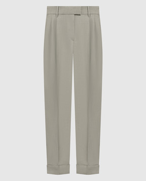 Brunello Cucinelli Сірі штани з ланцюжком моніль MH126P8254