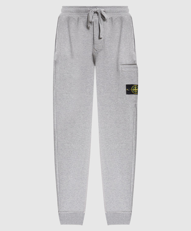 Stone Island Gray joggers with logo patch 101564451
