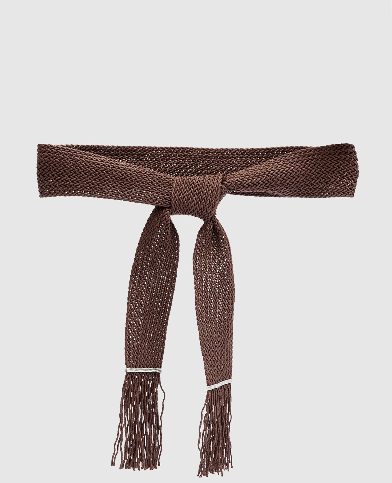 

Коричневый плетеный пояс с цепочкой мониль, Ремни