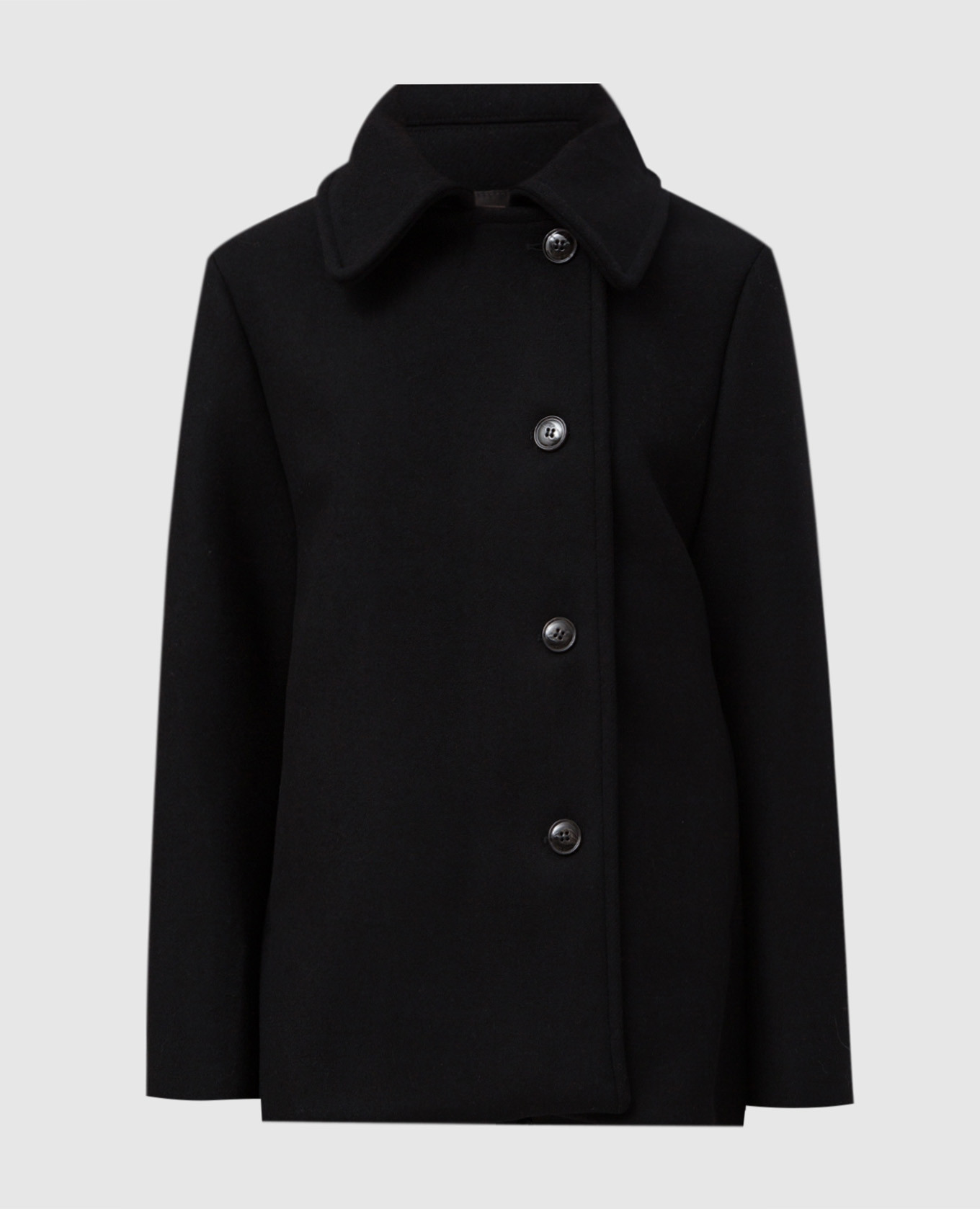 

Черное пальто из шерсти, Черный, Пальто