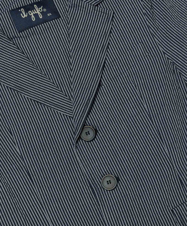 Il Gufo Дитячий сірий піджак у вертикальну смужку P22GB038C31278 зображення 3