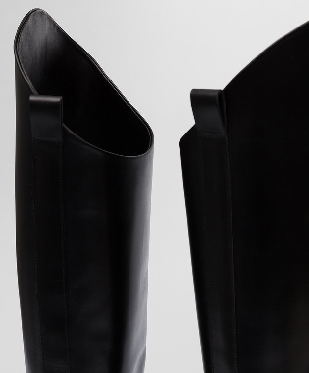 Jil Sander Чорні шкіряні чоботи-рідінги J15WW0020PS361 зображення 4