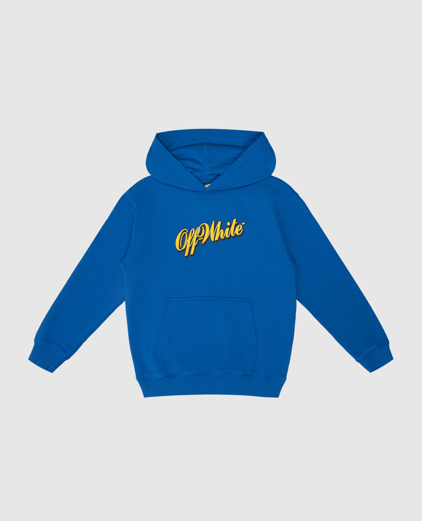 Children's blue hoodie with contrasting logo