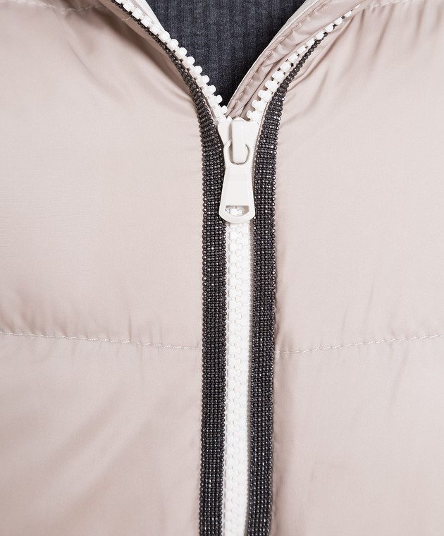 Brunello Cucinelli Бежевый пуховик с цепочкой мониль MH5042830P изображение 5