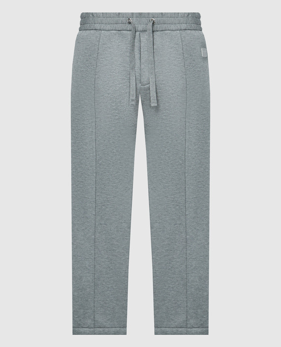 Gray sweatpants with logo patch