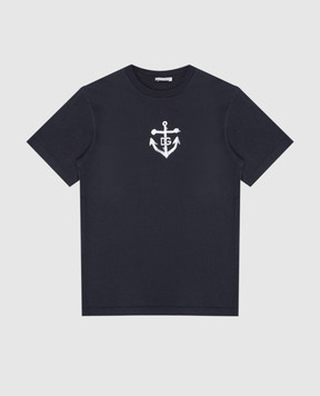 Dolce&Gabbana Дитяча чорна футболка з принтом DG Ancor L4JTBLG7L0G56