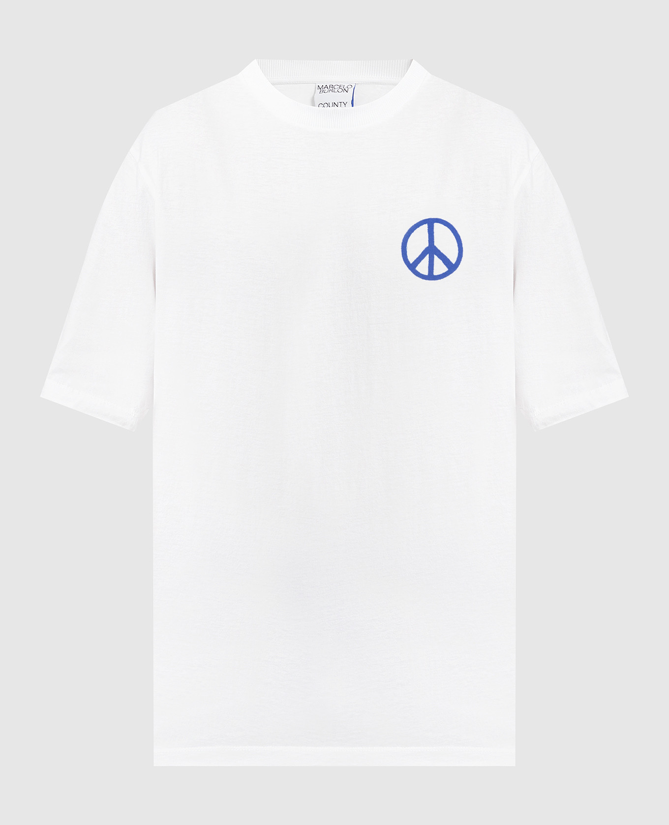 White T-shirt COUNTY PEACE OVER with a print