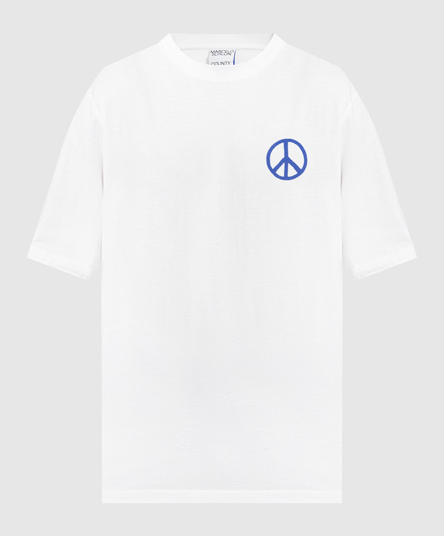 Marcelo Burlon White T-shirt COUNTY PEACE OVER with a print CMAA054S23JER007