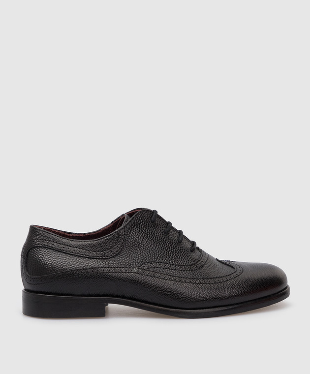 Stefano Ricci Children's black leather oxford shoes YR59CG8017RPRG
