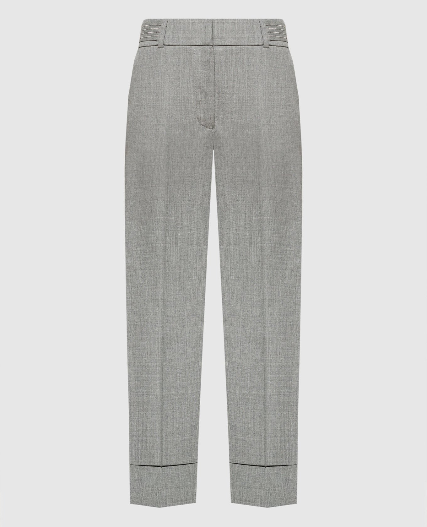 Gray pants with monil chain