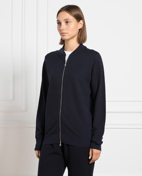 John Smedley Синя спортивна кофта Singular з вовни 16SINGULAR