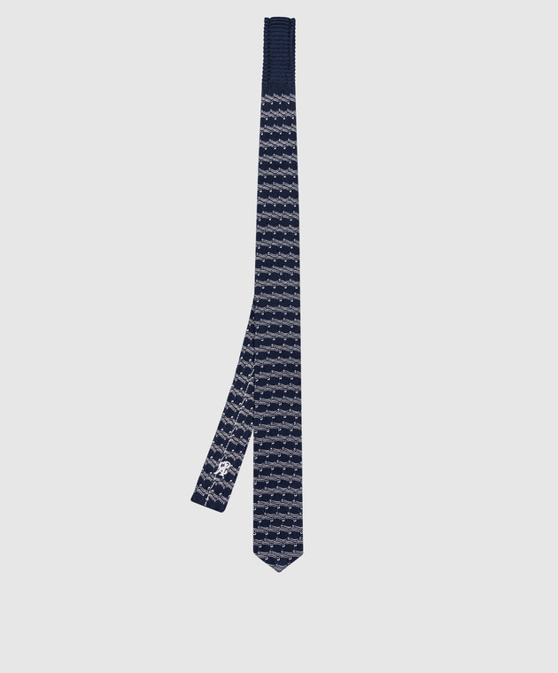 Stefano Ricci Дитяча темно-синя краватка з шовку в геометричним малюнком. YCRMTSR8162 зображення 2
