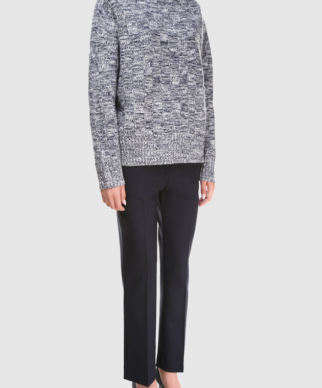 Victoria by Victoria Beckham Синий свитер из овечьей шерсти KNTVV093 изображение 2