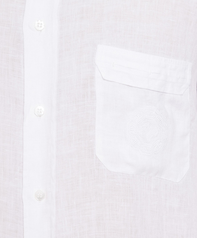 Stefano Ricci White linen shirt with logo embroidery MC006703LX2330 image 5