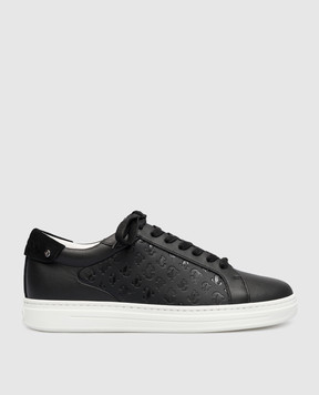Jimmy Choo Black Rome/F sneakers with JC monogram embossing ROMEFJPC