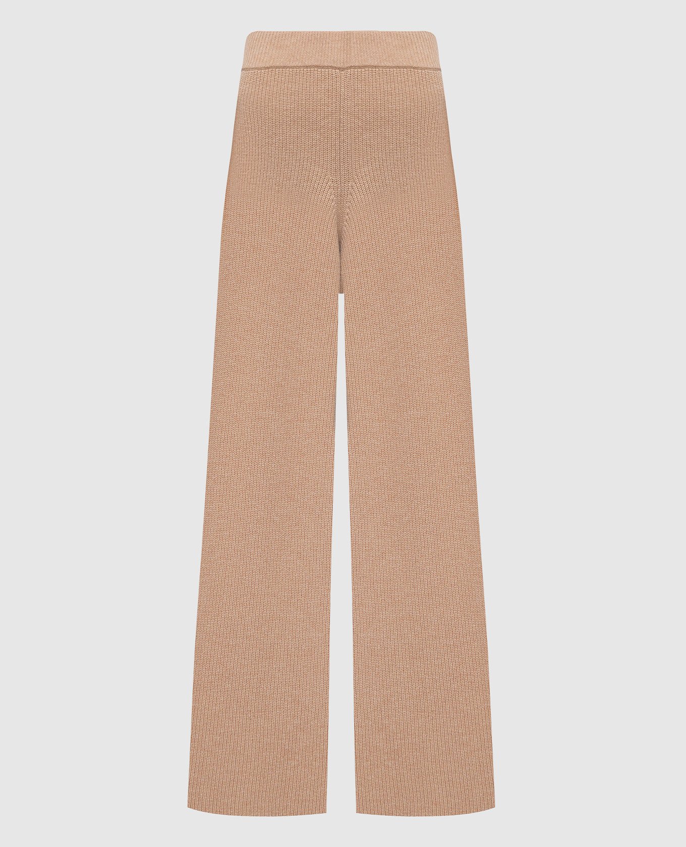 Beige wide trousers made of wool