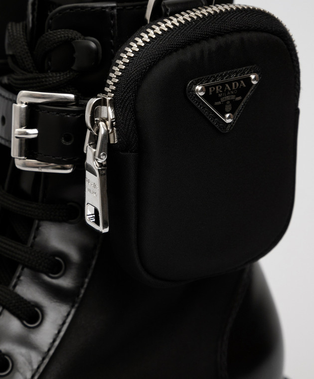 Prada Черные кожаные ботинки 1T255M3L09 изображение 5