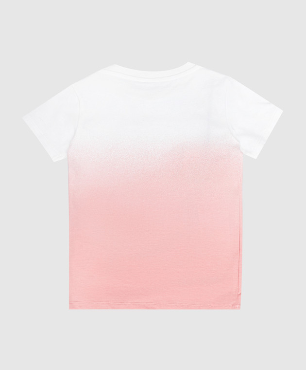 Moncler ENFANT Дитяча рожева футболка з ефектом деград 8C000078790N зображення 2