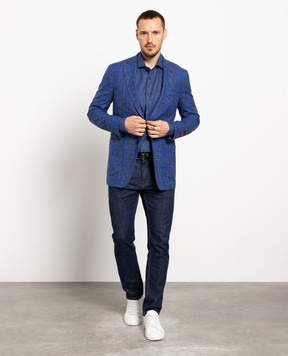 ISAIA Синий блейзер в клетку 521GSI9260H